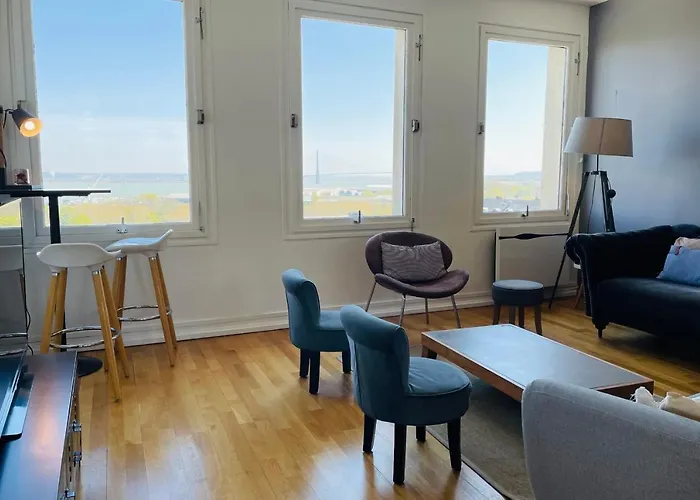 아파트 Vue Baie De Seine - Parking - Pont De Normandie 옹플뢰르